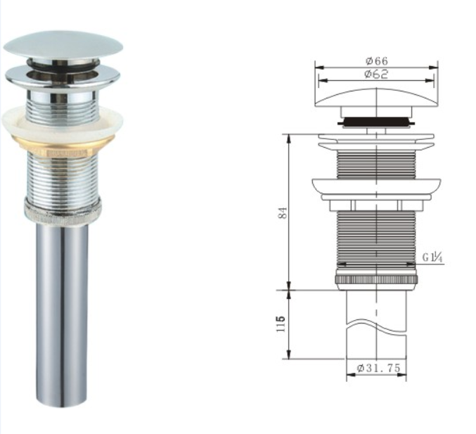 SSWW PILETA KLIK KLAK ZA UMIVAONIK BEZ PRELIJEVA BIJELA MAT WH198